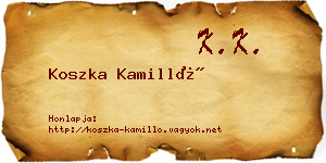 Koszka Kamilló névjegykártya